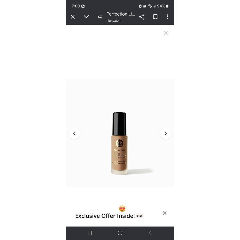 New Lot of 3 Sealed NK Makeup Perfection Liquid Foundation FFPF07 Mocha